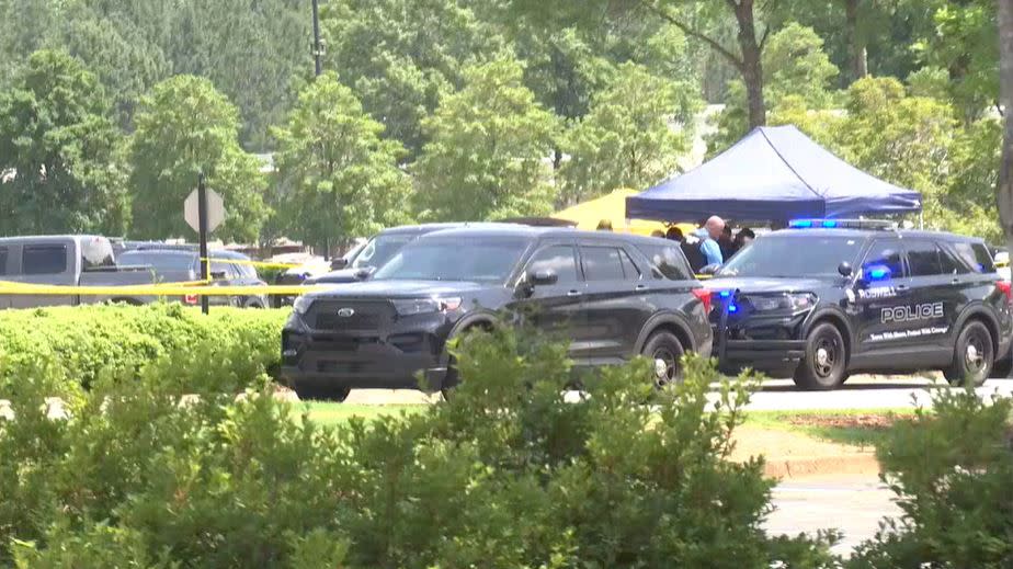 Alpharetta police said they found the suspect inside a HomeGoods store and contained him. Negotiators are at the scene attempting to make contact. No one else is in the store.