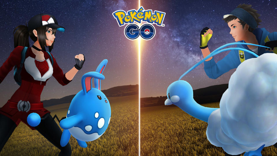 Pokemon Go trainers facing each other for battle in the mobile game