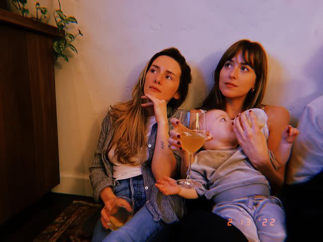 <p>Addison Timlin Instagram </p> From left: Addison Timlin, Dakota Johnson and Dolores White