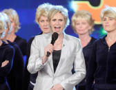<p>Actress Jane Lynch speaks onstage at the 2010 VH1 Do Something! Awards held at the Hollywood Palladium on July 19, 2010 in Hollywood, California.</p>
