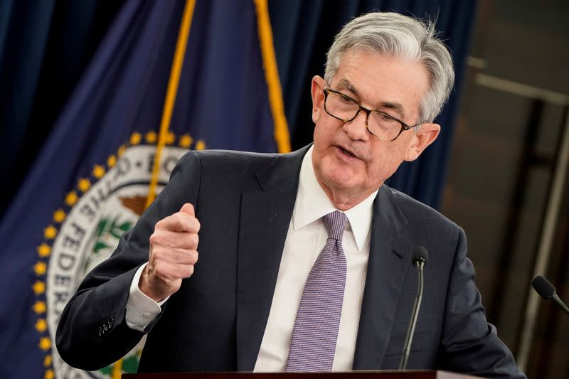 Federal Reserve Chair Jerome Powell holds news conference following the Federal Open Market Committee meeting in Washington