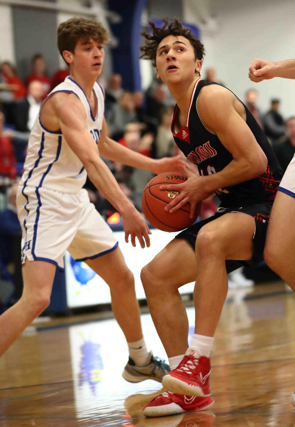 Holy Cross guard Jacob Meyer drives to the basket during their game against Highlands, Monday, Jan. 3, 2021. Meyer leads Northern Kentucky in scoring.