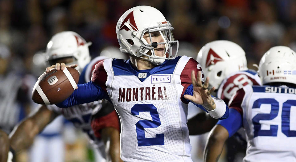 Johnny Manziel looked significantly more comfortable during his second game for the Montreal Alouettes. Credit: THE CANADIAN PRESS/Justin Tang