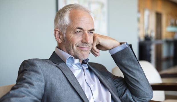 Close-up of a businessman smiling