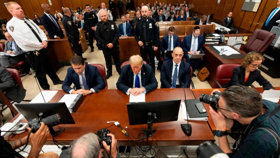 PHOTO: Former President Donald Trump appears in court for his hush money trial at Manhattan Criminal Court on May 30, 2024 in New York City. ( Steven Hirsch-Pool/Getty Images)