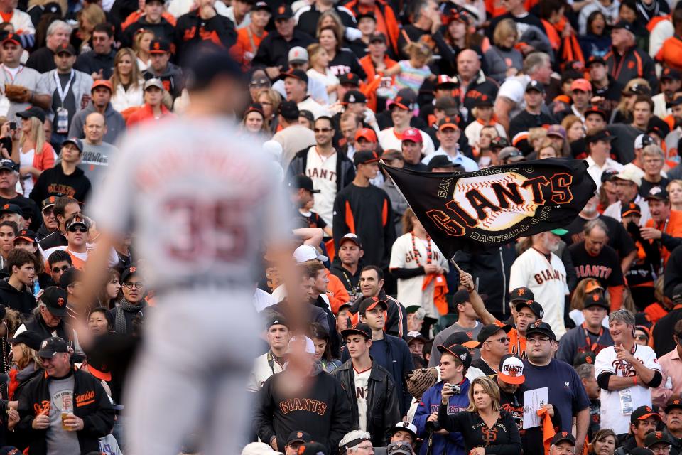 SAN FRANCISCO, CA - OCTOBER 24: Justin Verlander #35 of the Detroit Tigers looks against the San Francisco Giants in the first inning during Game One of the Major League Baseball World Series at AT&T Park on October 24, 2012 in San Francisco, California. (Photo by Christian Petersen/Getty Images)