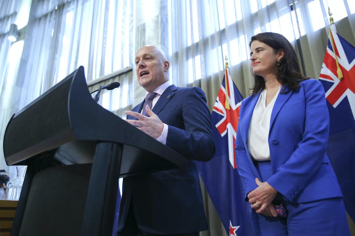 <span class="caption">Conservative and liberal: new National Party leader Christopher Luxon with deputy leader Nicola Willis.</span> <span class="attribution"><span class="source">GettyImages </span></span>