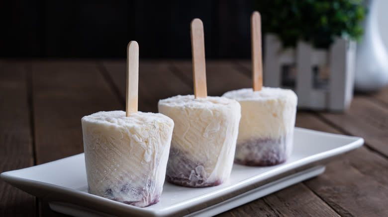 iced popsicles in cup shape