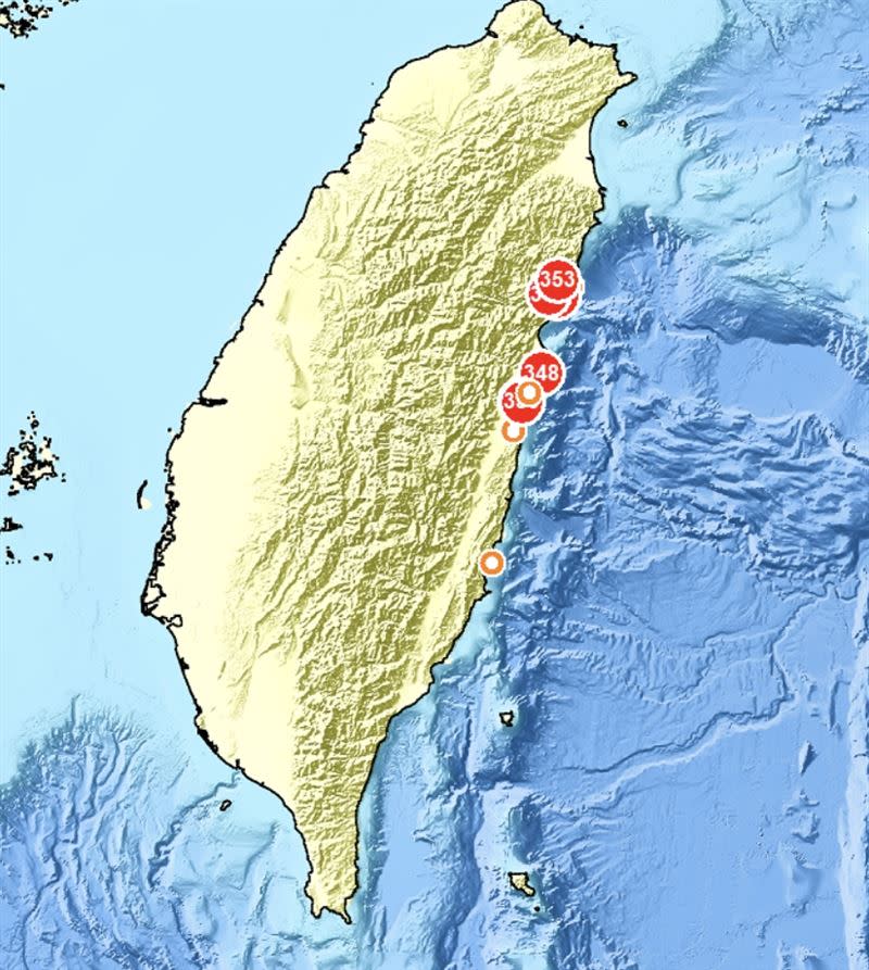 403規模7.2強震至今，已累計1304次地震。（圖／翻攝中央氣象署網站）