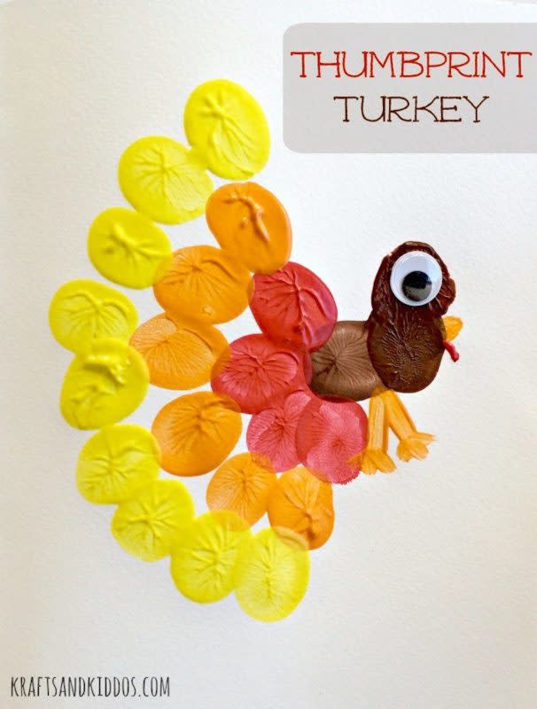 <p>Oh My Creative</p><p>Forget the paintbrush, this craft is perfect for young kids to do because they just need their thumb to do it! <a href="https://www.ohmy-creative.com/holiday-crafts/thanksgiving/14-thanksgiving-turkey-projects/" rel="nofollow noopener" target="_blank" data-ylk="slk:Oh My Creative;elm:context_link;itc:0;sec:content-canvas" class="link rapid-noclick-resp"><em>Oh My Creative</em></a> has all the tips on how to create it.</p>