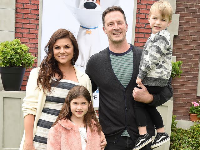 <p>Gregg DeGuire/WireImage</p> Tiffani Thiessen, Brady Smith, children Holt Fisher Smith, and Harper Renn Smith at the premiere of 'The Secret Life Of Pets 2'.