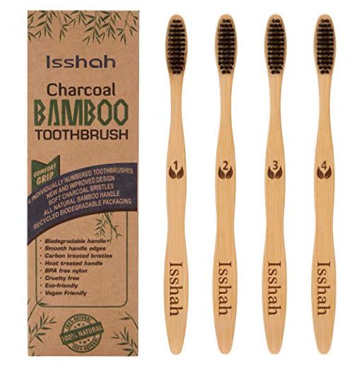 These biodegradable bamboo charcoal toothbrushes are a bathroom purchase you can feel good about.&nbsp;<strong><a href="https://www.amazon.com/Biodegradable-Eco-Friendly-Natural-Charcoal-Toothbrush/dp/B077Z2WWP8/ref=sr_1_6?thehuffingtop-20" target="_blank" rel="noopener noreferrer">Find them for $7 on Amazon</a></strong>. If you prefer&nbsp;a different material, try these Preserve Recycled Toothbrushes made from 100 percent recycled plastics. <strong><a href="https://www.amazon.com/Preserve-Toothbrushes-Lightweight-Bristles-Packaging/dp/B009S7OJ6C/ref=sr_1_7?thehuffingtop-20=undefined&amp;th=1" target="_blank" rel="noopener noreferrer">Find them for $17 on Amazon</a>.</strong>