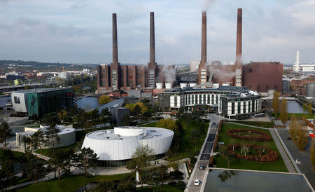 FILE PHOTO: A general view shows the Volkswagen production site in Wolfsburg, Germany, April 28, 2016. REUTERS/Fabrizio Bensch/File Photo