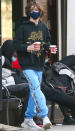 <p>Timothée Chalamet was spotted wearing a mask and grabbing two cups of coffee in New York City.</p>