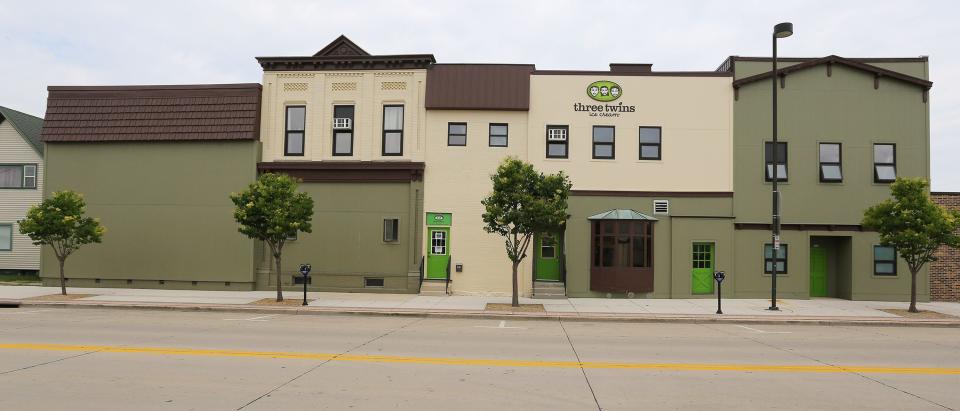 The exterior of Three Twins Ice Cream when it occupied the former Zurheide Ice Cream Company factory in 2019. Today High Road Ice Cream operates out of the facility.