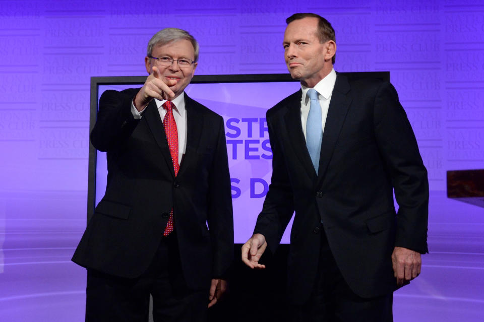 Prime Minister Kevin Rudd Debates Opposition Leader Tony Abbott