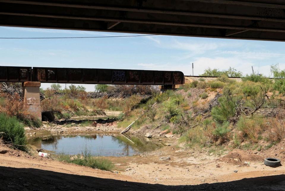 The Pecos River runs from New Mexico through the Texas Permian Basin. In Reeves County in August 2023, the riverbed was mostly dry following a summer of high temperatures and little rainfall. The Pecos River has been discussed for produced water discharges.