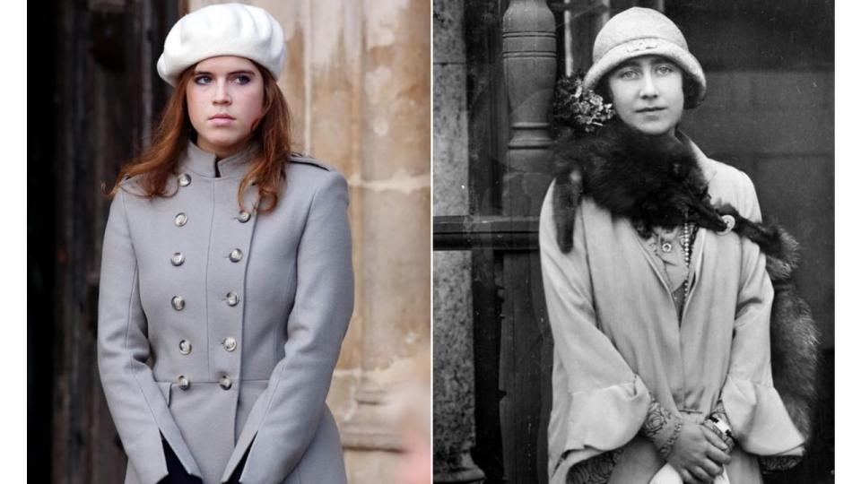 A split image of Princess Eugenie and the Queen Mother