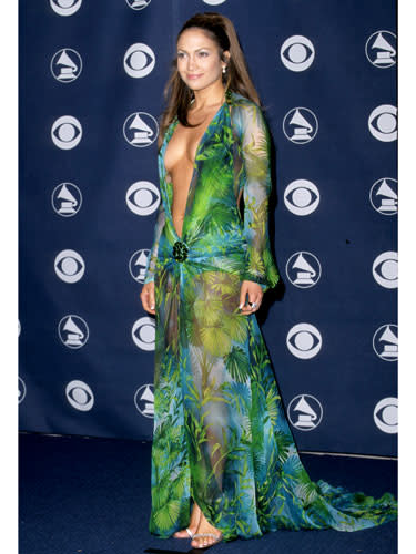 <div class="caption-credit"> Photo by: S. Granitz/WireImage</div><div class="caption-title">Jennifer Lopez</div>The Grammy's, 2000. Perhaps the most famous awards dress in history, this plunging number answered, "How low can you go?" <p> <br> </p> <p> <b>More from REDBOOK: <br></b> </p> <ul> <li> <b><a rel="nofollow noopener" href="http://www.redbookmag.com/beauty-fashion/tips-advice/october-2012-fashion-and-accessories-for-breast-cancer-awareness?link=rel&dom=yah_life&src=syn&con=blog_redbook&mag=rbk#slide-1" target="_blank" data-ylk="slk:50 Finds Under $50 -- That Give Back!;elm:context_link;itc:0;sec:content-canvas" class="link ">50 Finds Under $50 -- That Give Back!</a></b> </li> <li> <b><a rel="nofollow noopener" href="http://www.redbookmag.com/health-wellness/advice/increase-metabolism?link=rel&dom=yah_life&src=syn&con=blog_redbook&mag=rbk#slide-1" target="_blank" data-ylk="slk:20 Ways to Speed Up Your Metabolism;elm:context_link;itc:0;sec:content-canvas" class="link ">20 Ways to Speed Up Your Metabolism</a></b> </li> </ul>