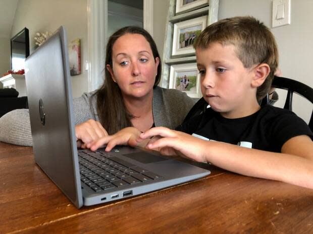 Ellen Downey's two children attend West Royalty Elementary, which is closed until Monday.  (Steve Bruce/CBC - image credit)