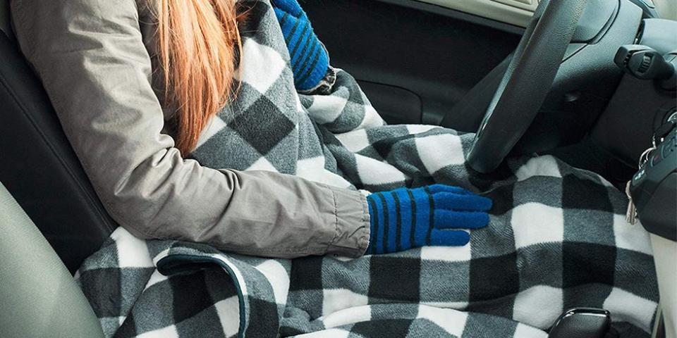 This heated blanket plugs into your car. (Credit: Walmart)