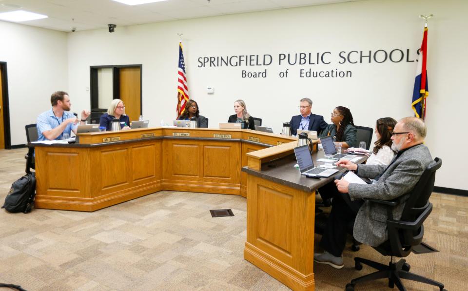 The new Springfield school board talked Tuesday about the need to move forward and be productive after a nasty campaign that resulted in the April 4 election.