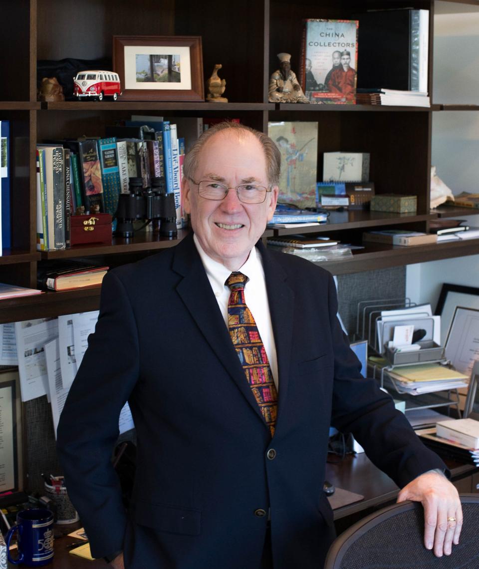 Harold Mitchell is retiring in June as president and CEO of the Elling Eide Center, a research facility dedicated to the study of classical Chinese humanities and social sciences.