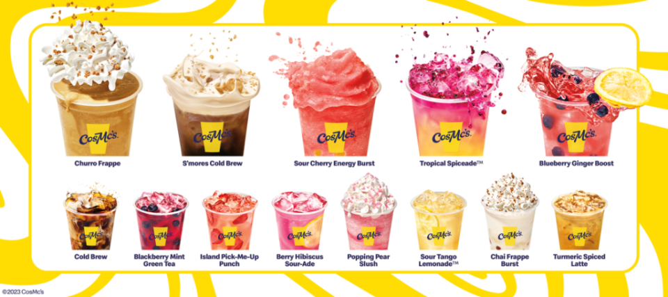 Bebidas del menú de la nueva cafetería de Mc'Donalds. (Imagen cortesía de McDonald's)