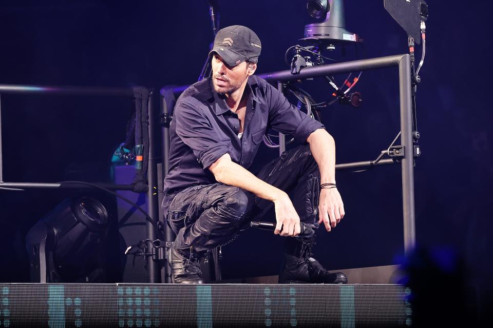 Enrique Iglesias performs onstage during The Trilogy Tour at Capital One Arena on Oct. 14, 2023 in Washington, D.C.