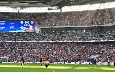 Chelsea's Belgian midfielder Eden Hazard controls the ball late in the English FA Cup final football match between Chelsea and Manchester United at Wembley stadium in London on May 19, 2018 - Credit: AFP