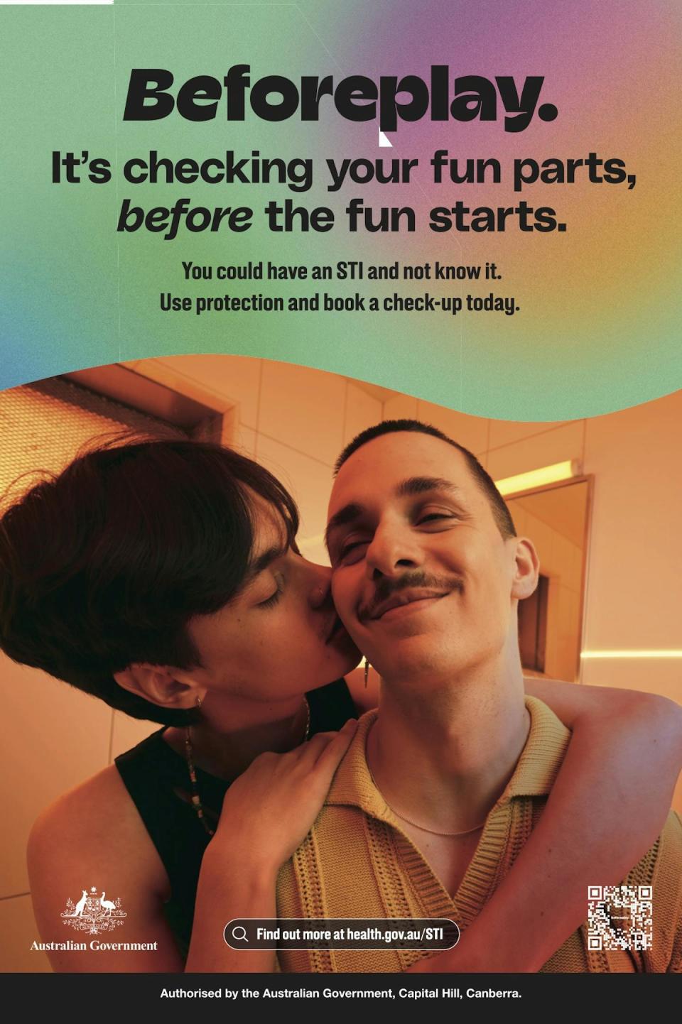 One of the posters from the campaign. <a href="https://www.health.gov.au/sti/resources" rel="nofollow noopener" target="_blank" data-ylk="slk:Australian Government, Department of Health and Aged Care;elm:context_link;itc:0;sec:content-canvas" class="link ">Australian Government, Department of Health and Aged Care</a>