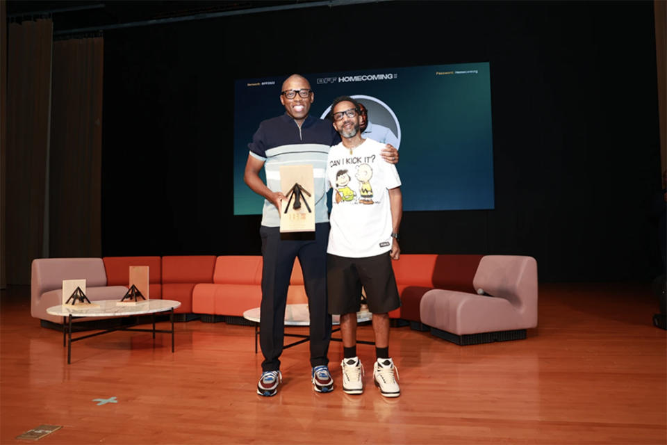 Jacques Slade (L) and Scoop Jackson at the 2022 National Black Footwear Forum. - Credit: Courtesy of Black Footwear Forum