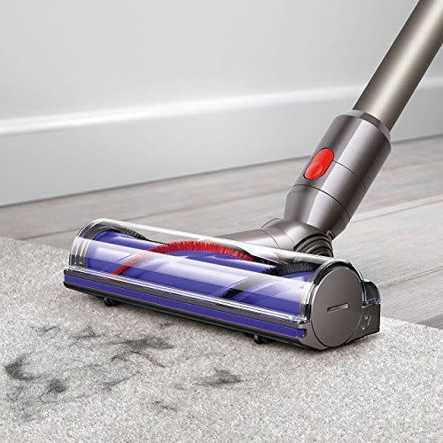 <p>Dyson V8 Animal Cordless HEPA Vacuum Cleaner + Direct Drive Cleaner Head + Wand Set + Mini Motorized Tool + Dusting Brush + Docking Station + Combination Tool + Crevice Tool</p><p>amazon.com</p><p>$406.00</p><p><a href="https://www.amazon.com/dp/B07F7KJQWB?tag=syn-yahoo-20&ascsubtag=%5Bartid%7C10069.a.32268088%5Bsrc%7Cyahoo-us" rel="nofollow noopener" target="_blank" data-ylk="slk:Shop Now;elm:context_link;itc:0;sec:content-canvas" class="link ">Shop Now</a></p><span class="copyright">amazon.com</span>