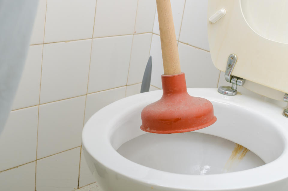 Plunger working on Toilet Clog