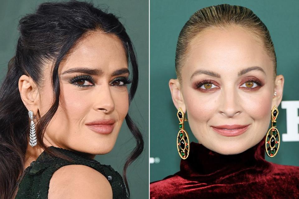 <p>Gilbert Flores/Variety via Getty; Monica Schipper/Getty</p> Salma Hayek Pinault and Nicole Richie