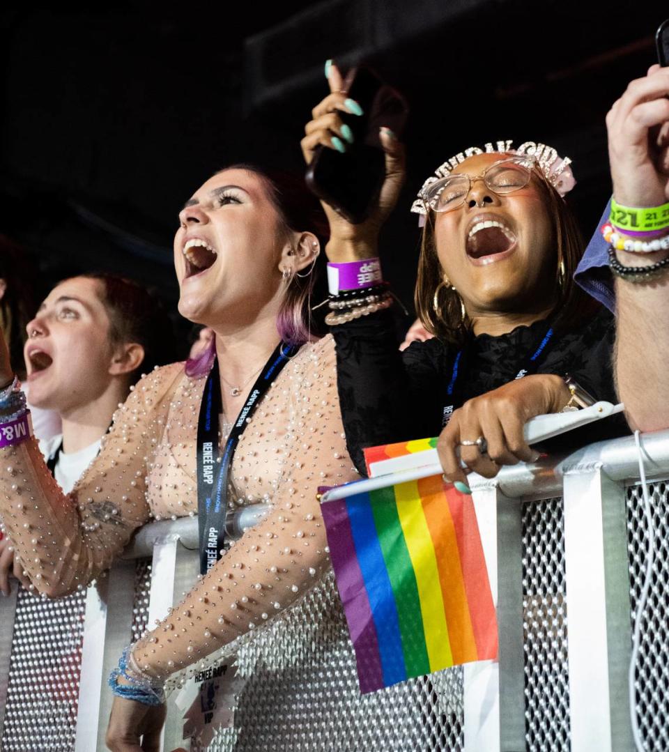 Fans scream for Reneé Rapp at her Charlotte concert. Julia Coin/The Charlotte Observer