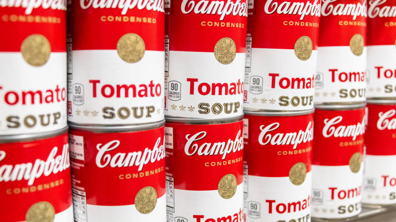 cans of Campbell's tomato soup
