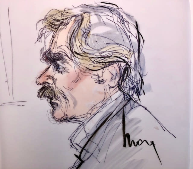 William H. Macy’s courtroom sketch, which was done by sketch artist Mona Shafer Edwards. (Photo: Reuters)