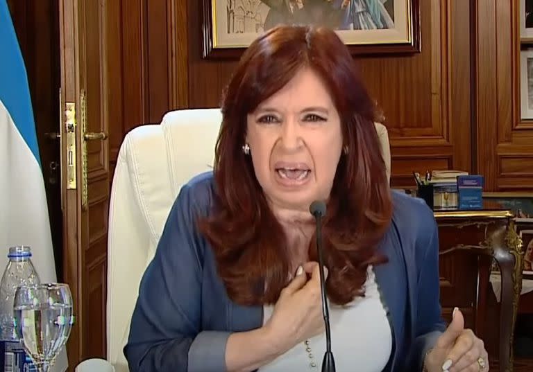 La vicepresidenta en su descargo por streaming luego de haber sido condenada