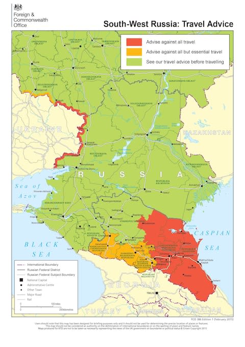 Foreign Office travel advice for south-west Russia - Credit: FCO