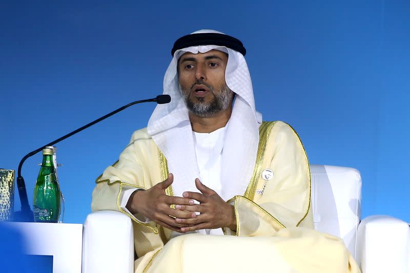 United Arab Emirates' Oil Minister Suhail Mohamed Al Mazrouei speaks during the International Carbon Capture, Utilization and Storage Conference 2020 in Riyadh