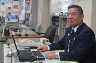 <p>Hiroharu Aoki, the director of the Crisis Management Division for Nagasaki Prefectural Government. (Photo: Michael Walsh/Yahoo News) </p>