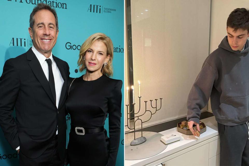 <p>Jessica Seinfeld/Instagram</p> Jessica Seinfeld posts photo of son Shepherd celebrating Hanukkah