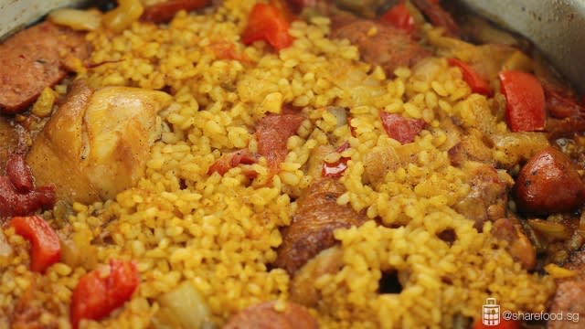 Pan Seared Chicken Paella using Japanese Short Grain Rice