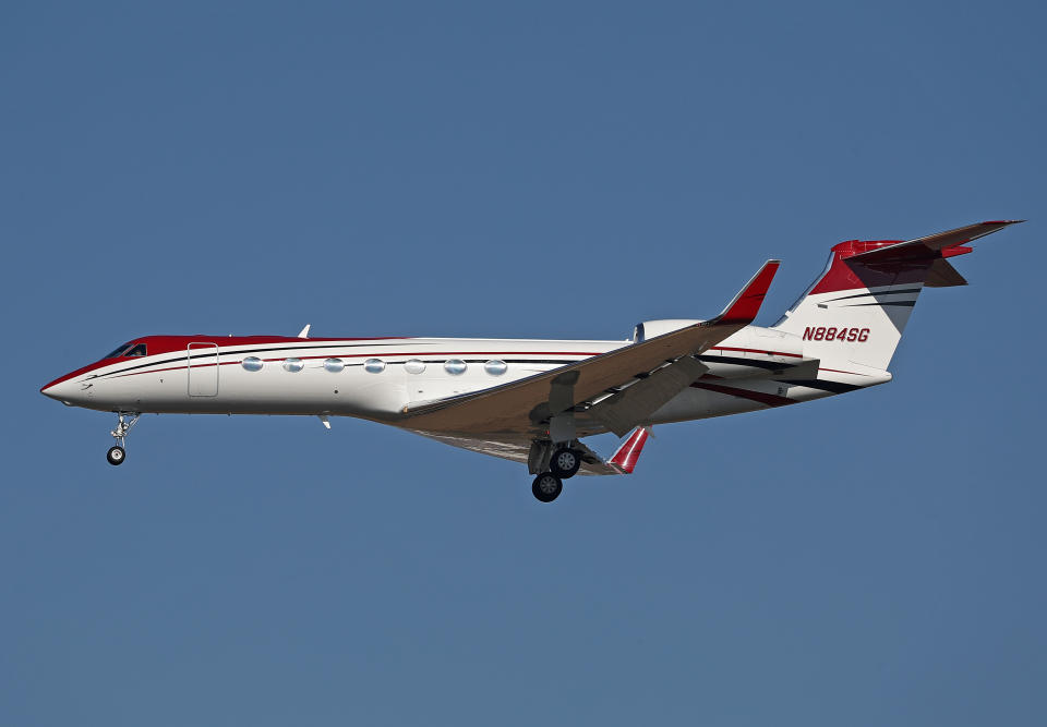 Gulfstream G550, from private company, landing at Barcelona airport, in Barcelona, on 17th February 2023. 
 -- (Photo by Urbanandsport/NurPhoto via Getty Images)