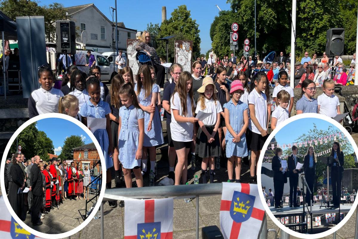 Residents, schoolchildren and visitors rubbed shoulders with notable names in Haverhill this morning as the Suffolk Day 2024 <i>(Image: Unity Schools Partnership/Newsquest)</i>