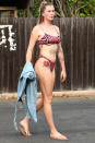 <p>Ireland Baldwin was spotted in Malibu, wearing a pink zebra print bikini and denim top.</p>