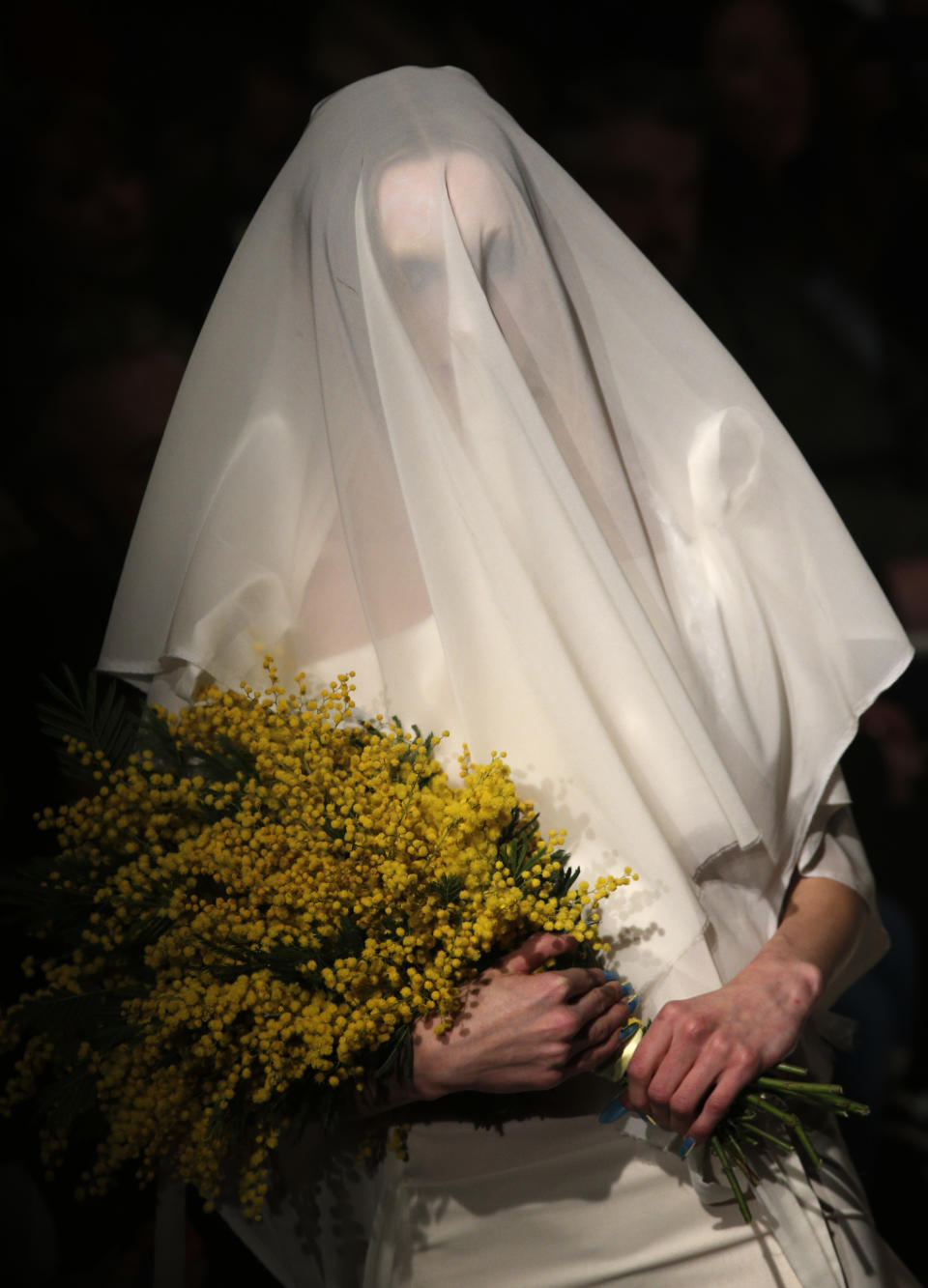 A model wears a creation by designer Vivienne Westwood for her Fall/Winter 2013-2014 ready to wear collection, in Paris, Saturday, March 2, 2013. (AP Photo/Christophe Ena)