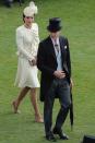 <p>The Duchess wore <a href="http://t.cn/R5vG02M" rel="nofollow noopener" target="_blank" data-ylk="slk:Alexander McQueen;elm:context_link;itc:0;sec:content-canvas" class="link ">Alexander McQueen</a> for this garden party at Buckingham Palace.</p>