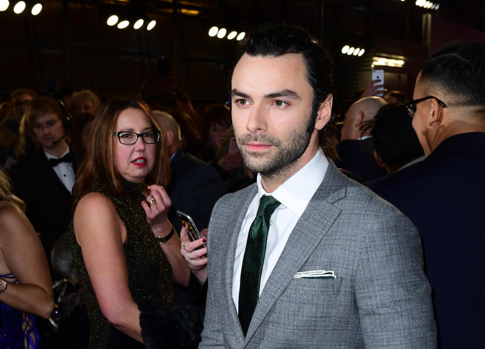 Aidan Turner arriving at the National Television Awards 2017 (Credit: Ian West/PA Images via Getty Images)